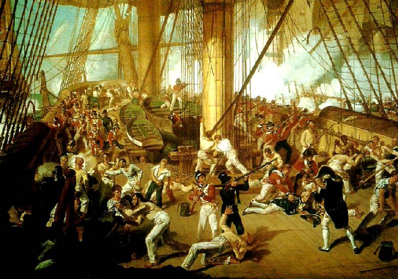 Denis Dighton the battle of trafalgar china oil painting image